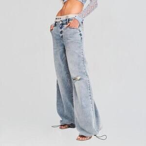 SER.O.YA SAINT OVERSIZED JEAN wide leg denim - $275
